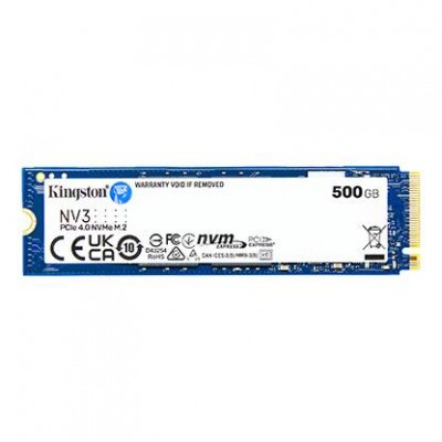 UNIDAD DE ESTADO SOLIDO KINGSTON NV3 500GB M.2 2280 NVME PCIE GEN 4X4 R.5000MB/S W.3000MB/S