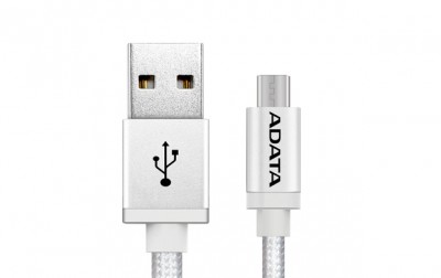 *Cable Micro USB ADATA , 1 m, USB A, Micro-USB B, Macho/Macho, Plata