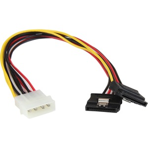 *CABLE 30CM ADAPTADOR CORRIENTE CABL LP4 MOLEX A DOBLE SATA CON SEGUR