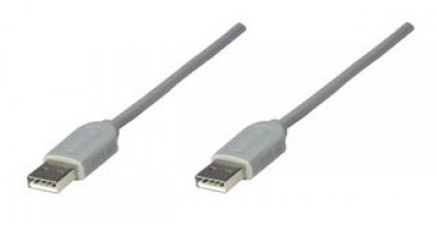 *Cable USB A a A MANHATTAN, 1,8 m, Macho/Macho, Gris