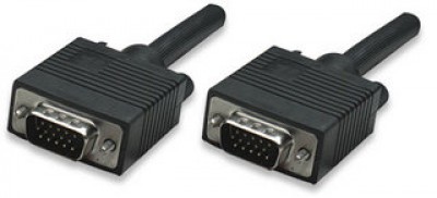 Cable VGA - HD15 MANHATTAN, 3 m, VGA (D-Sub), VGA (D-Sub), Macho/Macho, Negro