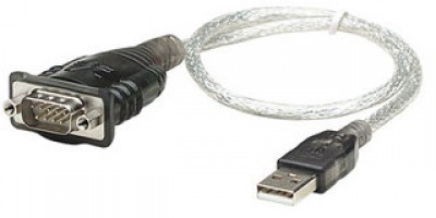 Convertidor de USB a Serial MANHATTAN 205153, 0,45 m, Transparente, RS-232, USB 2.0 A, Macho/Macho